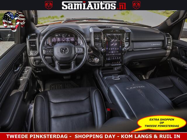Dodge RAM PICKUP DELMONICO | LIMITED NIGHT 5.7 V8 | BOM VOL | HUD | LUCHTVERING | MEEST LUXE DUBBELE CABINE | 5 PERSOONS | ROYALE STOELEN MET LUXE BEKLEDING | DC | GRIJSKENTEKEN | Z.G.A.N | EERSTE EIGENAAR | ORIGINELE NEDERLANDSE AUTO |