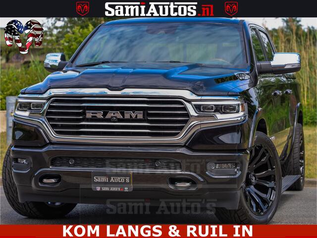 Dodge RAM PICKUP LONGHORN ® EDITION | NEW SADDLE LEATHER | VIRTUAL | HEAD UP | PANODAK | LUCHTVERING | BOM VOL | DC | 5,7L V8 HEMI 402 PK | CREW CAB | DUBBELE CABINE | 4X4 | 5 PERSOONS | GRIJSKENTEKEN | LIMITED