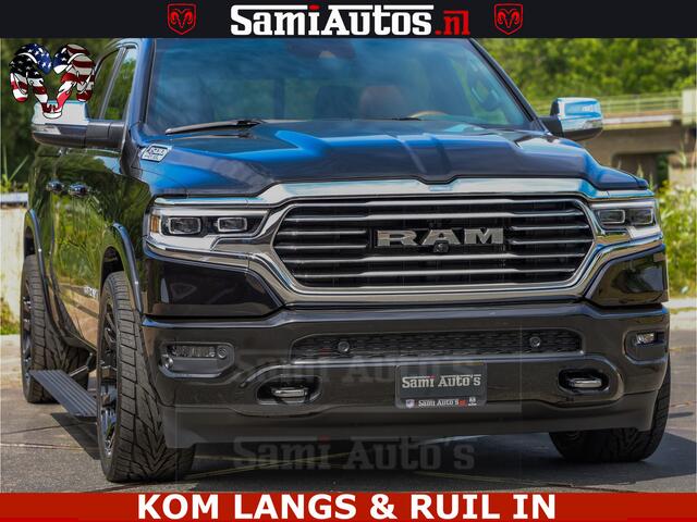 Dodge RAM PICKUP LONGHORN ® EDITION | NEW SADDLE LEATHER | VIRTUAL | HEAD UP | PANODAK | LUCHTVERING | BOM VOL | DC | 5,7L V8 HEMI 402 PK | CREW CAB | DUBBELE CABINE | 4X4 | 5 PERSOONS | GRIJSKENTEKEN | LIMITED