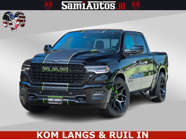 Dodge RAM PICKUP Limited Night High Output 540HP 706Nm | Massage + Full Option | De Meest Luxe en Volle Pick-Up in zijn Klasse | Comfortabele Dubbele Cabine met Royale 5 Zitplaatsen | BPM vrij | Nu Leverbaar uit Voorraad | Voorraad Nr 2300 - 7689 | De specialist in Amerik