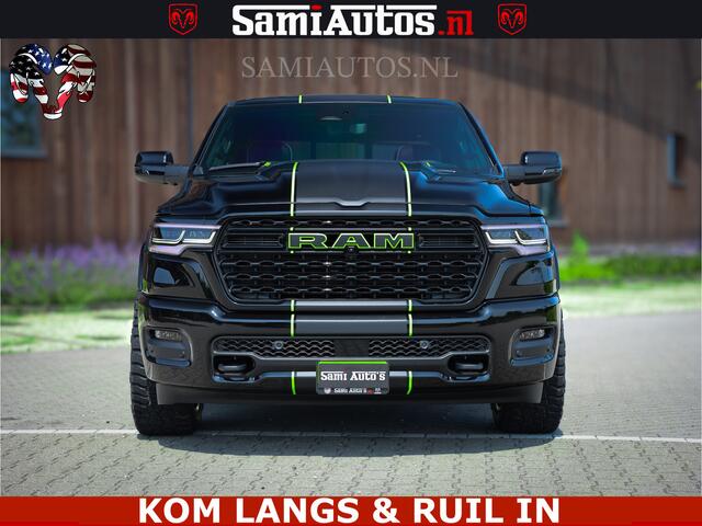 Dodge RAM PICKUP Limited Night High Output 540HP 706Nm | Massage + Full Option | De Meest Luxe en Volle Pick-Up in zijn Klasse | Comfortabele Dubbele Cabine met Royale 5 Zitplaatsen | BPM vrij | Nu Leverbaar uit Voorraad | Voorraad Nr 2300 - 7689 | De specialist in Amerik