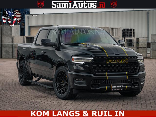 Dodge RAM PICKUP LIMITED NIGHT H.O 540HP 706Nm | Massage + Full Option | De Meest Luxe en Volle Pick-Up in zijn Klasse | Comfortabele Dubbele Cabine met Royale 5 Zitplaatsen | BPM vrij | Nu Leverbaar uit Voorraad | Voorraad Nr 2370 - 5411 | De specialist in Amerikaanse pi