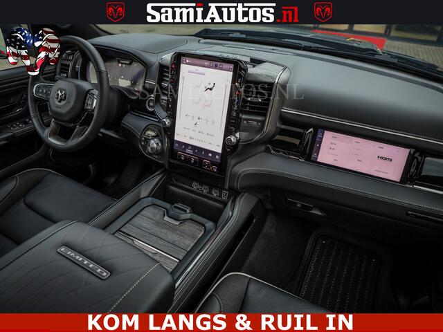 Dodge RAM PICKUP LIMITED SPORT H.O 540HP 706Nm | Massage + Full Option | De Meest Luxe en Volle Pick-Up in zijn Klasse | Comfortabele Dubbele Cabine met Royale 5 Zitplaatsen | BPM vrij | Nu Leverbaar uit Voorraad | Voorraad Nr 2355 - 5149 | De specialist in Amerikaanse pi