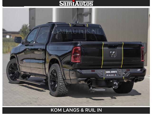 Dodge RAM PICKUP Limited Night H.O 540HP 706Nm | Massage + Full Option | De Meest Luxe en Volle Pick-Up in zijn Klasse | Comfortabele Dubbele Cabine met Royale 5 Zitplaatsen | BPM vrij | Nu Leverbaar uit Voorraad | Voorraad Nr 2328 - 5157 | De specialist in Amerikaanse pick-ups in Nederland en Europa.
