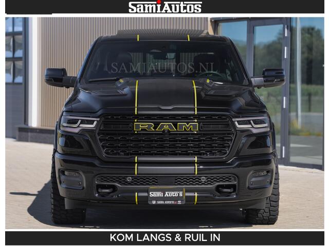 Dodge RAM PICKUP Limited Night H.O 540HP 706Nm | Massage + Full Option | De Meest Luxe en Volle Pick-Up in zijn Klasse | Comfortabele Dubbele Cabine met Royale 5 Zitplaatsen | BPM vrij | Nu Leverbaar uit Voorraad | Voorraad Nr 2356 - 0990 | De specialist in Amerikaanse pick-ups in Nederland en Europa.