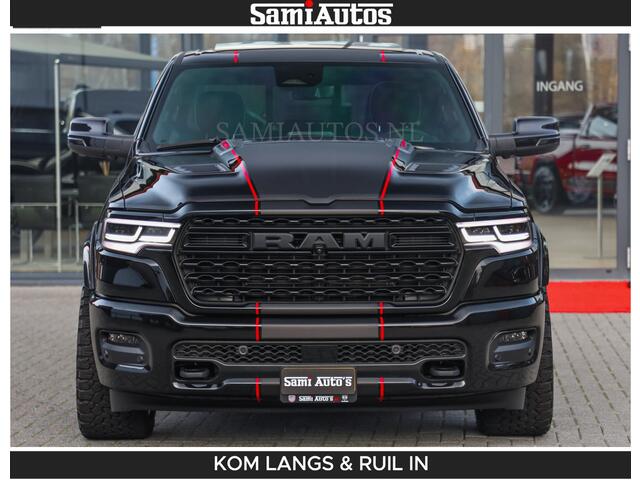 Dodge RAM PICKUP LIMITED 2026 5.7 V8 HEMI | MAXIMAAL UITGERUST | DUBBELE CABINE | 5 PERSOONS | DC | Allernieuwste Limited uitvoering - volledig uitgerust met alle opties, inclusief MWK en normale laadbak.