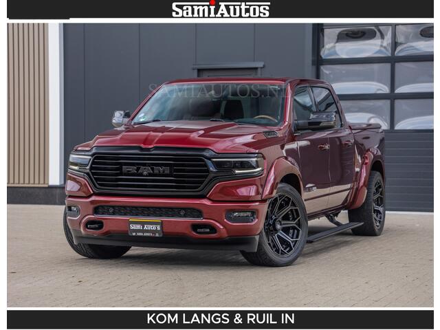 Dodge RAM PICKUP LONGHORN | WIDE BODY | 5.7 V8 | BREDE WIELEN | BOM VOL | HUD | BRUIN LEDER | LUCHTVERING | PANODAK | RONDOM CAMERA | OPEN UITLAAT KLEP | ALARM | DUBBELE CABINE | 5 PERSOONS | CREW CAB DC | SPECIAL ONE | DEALER ONDERHOUDEN | Eerste eigenaar |