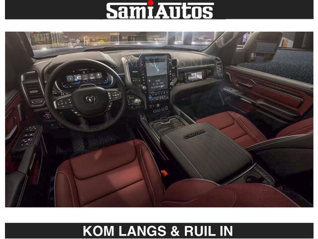 Dodge RAM PICKUP LIMITED 2027 5.7 V8 HEMI | MAXIMAAL UITGERUST | NIEUWE KLEUR Granite Crystal Pearl met Ebony Red interior seats | DUBBELE CABINE | 5 PERSOONS | DC | Allernieuwste Limited 2027 in nieuwe kleur Granite Crystal Pearl - volledig uitgerust met alle opties.