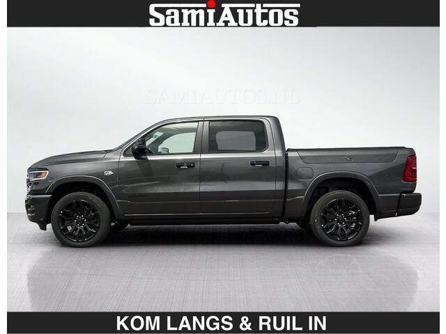 Dodge RAM PICKUP LIMITED 2027 5.7 V8 HEMI | MAXIMAAL UITGERUST | NIEUWE KLEUR Granite Crystal Pearl met Ebony Red interior seats | DUBBELE CABINE | 5 PERSOONS | DC | Allernieuwste Limited 2027 in nieuwe kleur Granite Crystal Pearl - volledig uitgerust met alle opties.