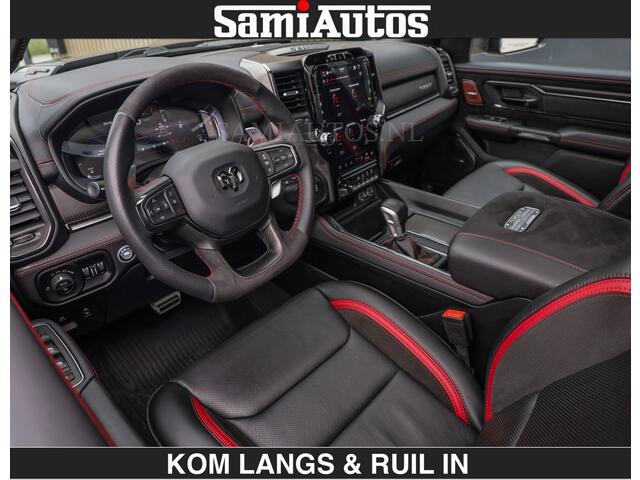Dodge RAM PICKUP TRX HELLCAT | 6.2 V8 712PK SUPERCHARGER | RODE STIKSELS | FULLY LOADED | CARBON | CREW CAB | DUBBELE CABINE | 5 PERSOONS | De specialist in Amerikaanse pick-ups in Nederland en Europa.