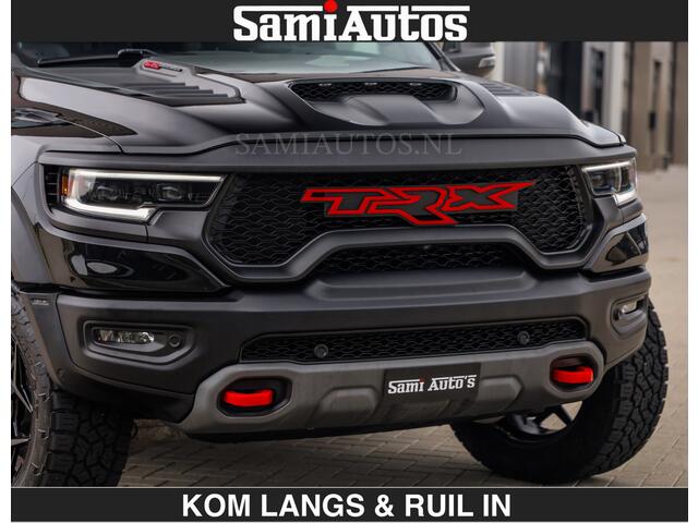 Dodge RAM PICKUP TRX HELLCAT | 6.2 V8 712PK SUPERCHARGER | RODE STIKSELS | FULLY LOADED | CARBON | CREW CAB | DUBBELE CABINE | 5 PERSOONS | De specialist in Amerikaanse pick-ups in Nederland en Europa.