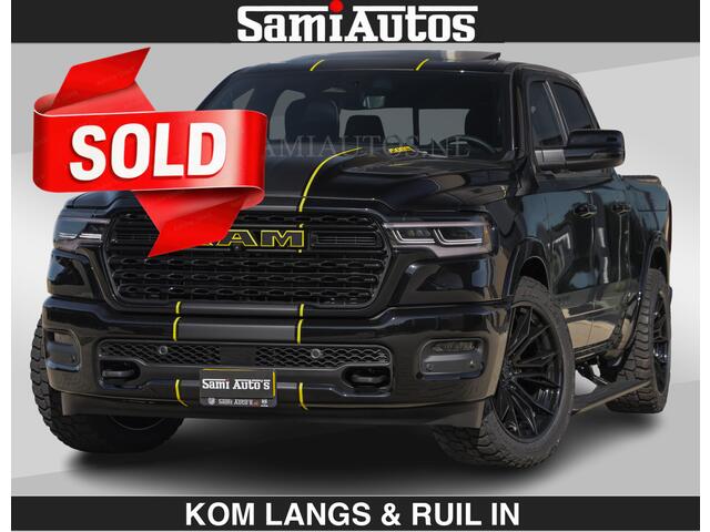 Dodge RAM PICKUP Limited Night H.O 540HP 706Nm | Massage + Full Option | De Meest Luxe en Volle Pick-Up in zijn Klasse | Comfortabele Dubbele Cabine met Royale 5 Zitplaatsen | BPM vrij | Nu Leverbaar uit Voorraad | Voorraad Nr 2356 - 0990 | De specialist in Amerikaanse pick-ups in Nederland en Europa.