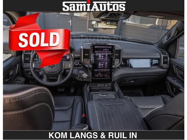 Dodge RAM PICKUP Limited Night H.O 540HP 706Nm | Massage + Full Option | De Meest Luxe en Volle Pick-Up in zijn Klasse | Comfortabele Dubbele Cabine met Royale 5 Zitplaatsen | BPM vrij | Nu Leverbaar uit Voorraad | Voorraad Nr 2356 - 0990 | De specialist in Amerikaanse pick-ups in Nederland en Europa.
