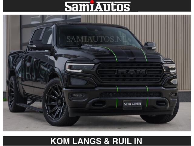 Dodge RAM PICKUP LIMITED 5.7 V8 HEMI | TOP STAAT | BOM VOL | HUD | LUCHTVERING | STRIPING | BREDE WIELEN | OPEN UITLAAT KLEP | ADAPTIVE | PANO | DC | CREW CAB | DUBBELE CABINE | 5 PERSOONS |