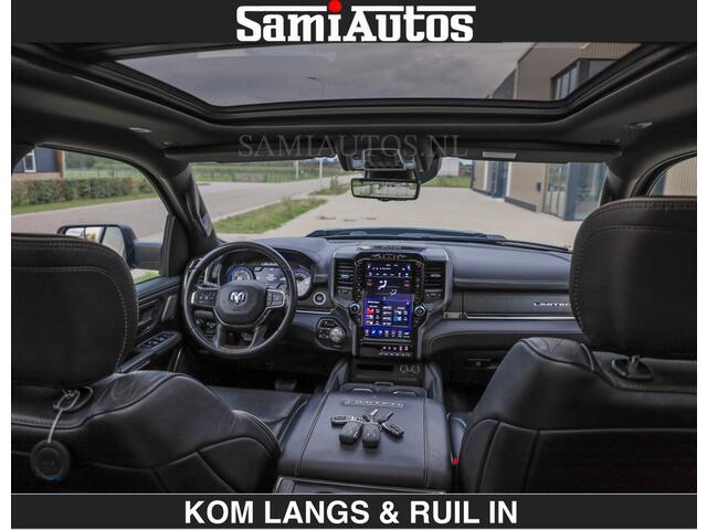 Dodge RAM PICKUP LIMITED 5.7 V8 HEMI | TOP STAAT | BOM VOL | HUD | LUCHTVERING | STRIPING | BREDE WIELEN | OPEN UITLAAT KLEP | ADAPTIVE | PANO | DC | CREW CAB | DUBBELE CABINE | 5 PERSOONS |