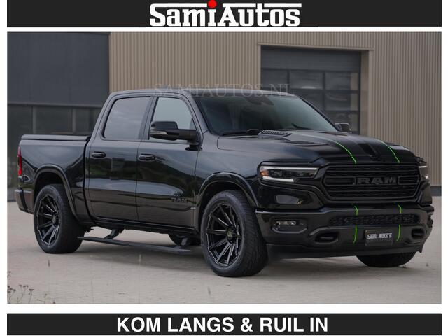 Dodge RAM PICKUP LIMITED 5.7 V8 HEMI | TOP STAAT | BOM VOL | HUD | LUCHTVERING | STRIPING | BREDE WIELEN | OPEN UITLAAT KLEP | ADAPTIVE | PANO | DC | CREW CAB | DUBBELE CABINE | 5 PERSOONS |