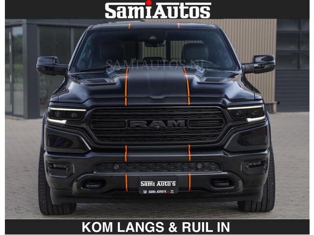 Dodge RAM PICKUP BEAST | LIMITED 5.7 V8 HEMI | HUD | STRIPING | BREDE WIELEN | BLACK ON BLACK | LUCHTVERING | BOM VOL | DC | CREW CAB DUBBELE CABINE | 5 PERSOONS | GRIJSKENTEKEN |