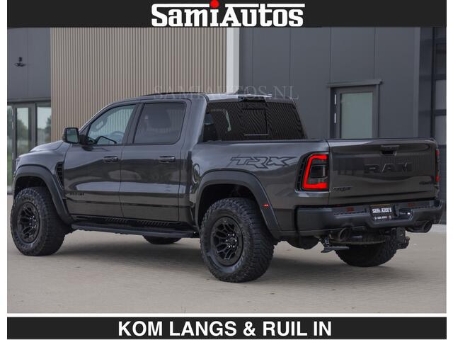 Dodge RAM PICKUP TRX HELLCAT 712 PK 6.2 V8 SUPERCHARGER | BLACK EDITION | BOM VOL | GRANITE MET ZWART LEDER RODE STIKSELS | CREW CAB DUBBELE CABINE DC | 5 PERSOONS GRIJS KENTEKEN |