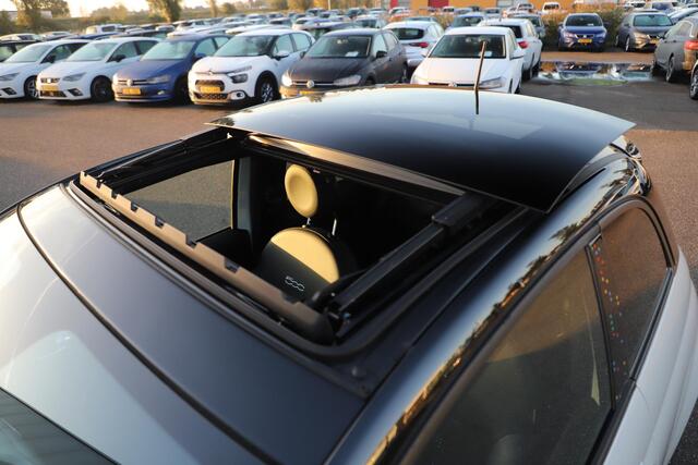 Fiat 500 1.0 Hybrid Hey Google Schuifdak 15 inch LMV Half Leder Carplay Navigatie Airco Cruise Control