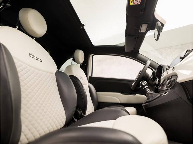 Fiat 500 1.0 Hybrid Dolcevita (PANORAMADAK, CHROME PAKKET, APPLE CARPLAY, LEDER, PARKEERSENSOREN, SPORTSTOELEN, CRUISE, ZWART HEMEL, LM VELGEN, NIEUWE APK, NIEUWSTAAT)