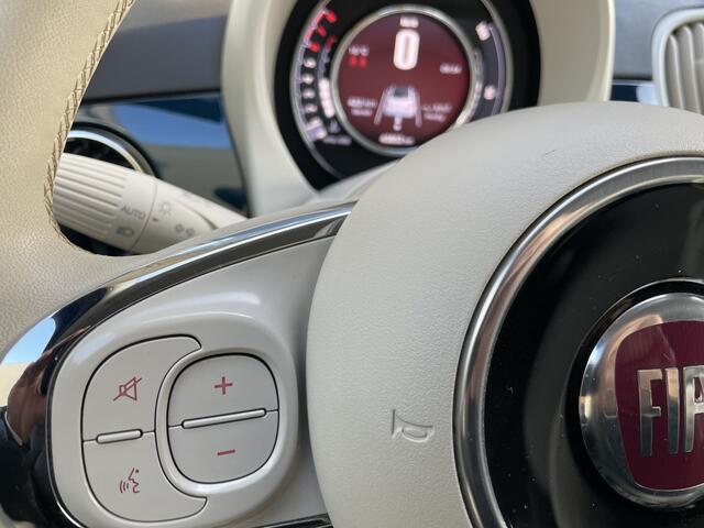 Fiat 500 1.0 Hybrid Airco - Cruise control - Parkeersensoren achter - Open dak - Bluetooth - Navigatiesysteem - Mistlampen voor - Stuur multifunctioneel - Elektrische ramen voor - Stuur leder - Licht metalen vel