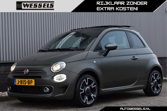 Fiat 500 1.2 Matte Green Panoramadak, Navi, Cruise control