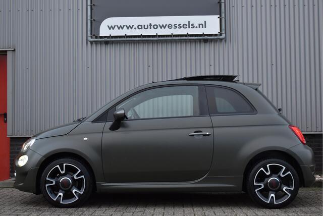 Fiat 500 1.2 Matte Green Panoramadak, Navi, Cruise control