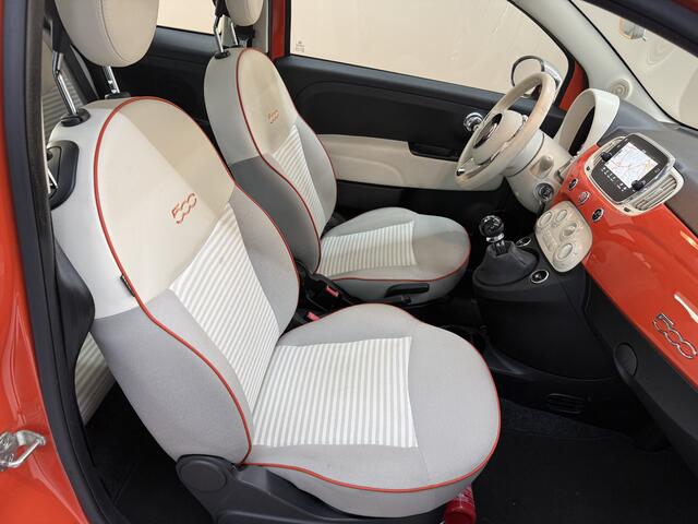 Fiat 500 1.2 anniversario, 70Pk, 2018, 1ste eigenaar, Airco, Navigatie, Cruise control, Bluetooth audio, Digitale teller, Parkeersensoren,