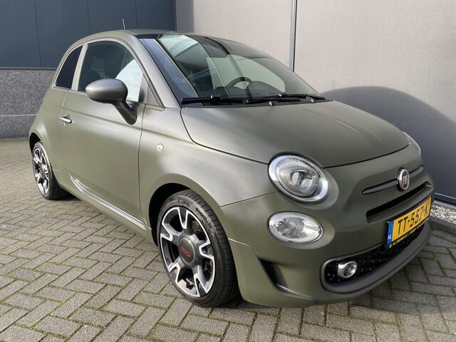Fiat 500 0.9 TwinAir Turbo Sport Mat Groen Airco - Cruise control - Bluetooth - Groot navigatiesysteem - Mistlampen voor - Licht metalen velgen 16 inch - Start/stop systeem - Stuur leder - Stuur multifunctioneel - Centrale deurvergrendeling met afstandsbediening