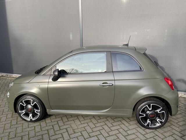 Fiat 500 0.9 TwinAir Turbo Sport Mat Groen Airco - Cruise control - Bluetooth - Groot navigatiesysteem - Mistlampen voor - Licht metalen velgen 16 inch - Start/stop systeem - Stuur leder - Stuur multifunctioneel - Centrale deurvergrendeling met afstandsbediening