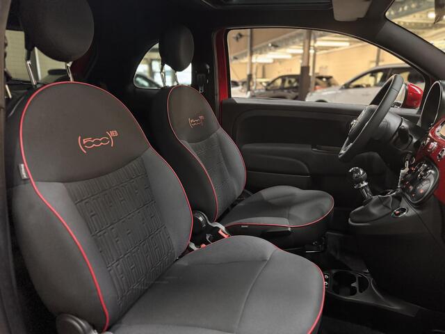 Fiat 500 1.0 Hybrid Dolcevita RED Panoramadak Navi Climat Cruise Parkeersensoren Digitaal Dashboard 16" LM Velgen