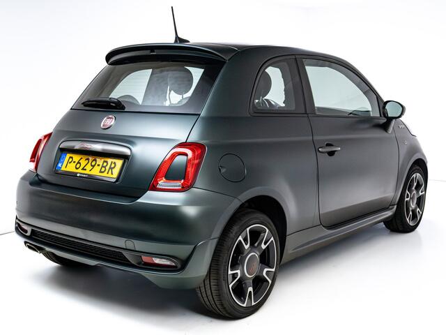 Fiat 500 1.0 Hybrid Sport Verde Portofino | 1/2 Leder/stof | Panodak | Led+ | Uconnect | Airco, Lederen MF stuurwiel, PDC achter, 16" velgen