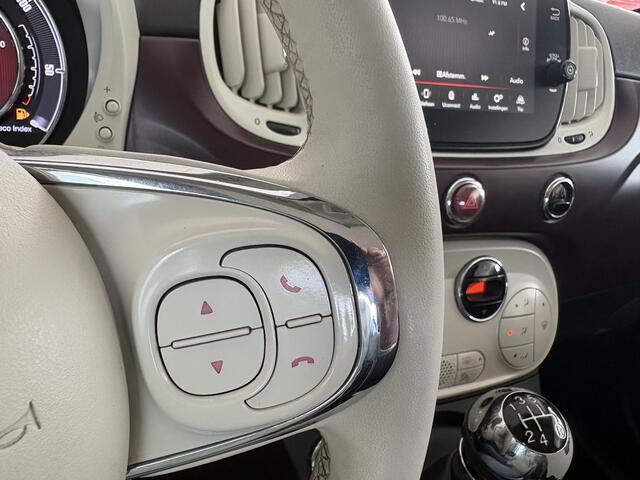 Fiat 500 1.2 Star Powder Pink Glazen panoramadak - Climate control - Parkeersensor achter - Cruise control - Mistlampen - Licht metalen velgen 16 inch - Bluetooth - Radio - Stuur multifunctioneel - Elektrische ramen - Lederen bekleding - Extra getint glas achter