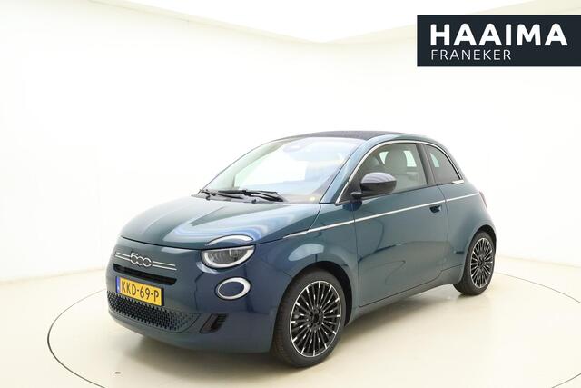 Fiat 500 1.0 Hybrid La Prima | Cabrio | Lederen bekleding | Keyless | Camera | Cruise control | Lichtmetalen velgen | Navigatie | Draadloze apple carplay/android auto | JBL audio