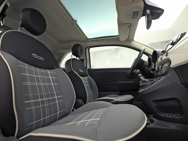 Fiat 500 0.9 TwinAir Turbo Lounge (PANORAMADAK, VIRTUAL COCKPIT, NAVIGATIE, CLIMATE, PARKEERSENSOREN, SPORTSTOELEN, CRUISE, LM VELGEN, NIEUWE APK, NIEUWSTAAT)