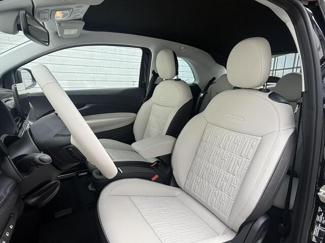 Fiat 500C La Prima 42 kWh | LEDER | NAVI | CLIMA | PARKEERHULP | APPLE CARPLAY / ANDROID AUTO | CAMERA
