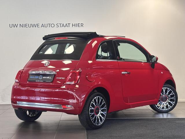 Fiat 500C Cabio RED 1.0 Hybrid 70pk | CLIMA | 16" LM-VELGEN | NAVI | DAB+ | APPLE CARPLAY / ANDROID AUTO | VOUWDAK ZWART
