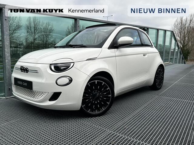 Fiat 500C Icon 42 kWh Cabrio, Climate control, 17 inch lichtmetalen velgen, Parkeer sensoren achter, Regensensor, Led verlichting 1e eigenaar.