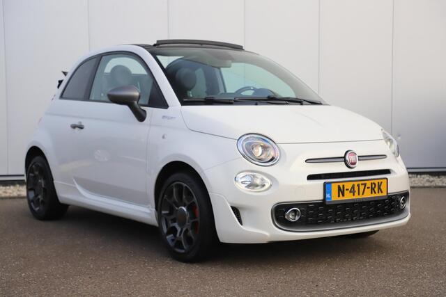 Fiat 500C 1.0 Hybrid Sport Cabrio 16 inch LMV Half Leder Navigatie Carplay Android Climate Cruise Control Rode Remklauwen Super Netjes!