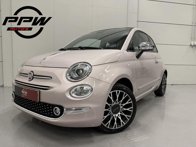 Fiat 500C 1.2 Star POWDER-PINK/NAVI-GROOT/CARPLAY/VIRTUAL/LEER-STOF SPORTSTOELEN/LED/CRUISE/ECC/16"LMV/PDC/BOUWJAAR 03-2020/UNIEKE AUTO/VOLLEDIG HISTORIE/NET GROTE OH BEURT GEHAD,INCL. DISTR. RIEM
