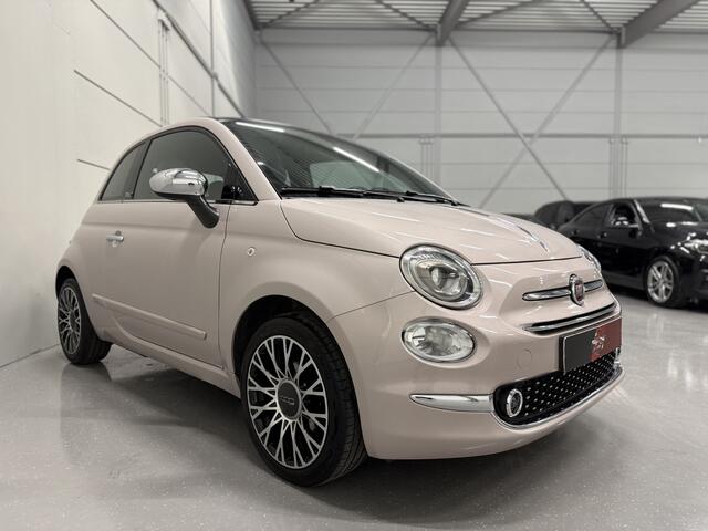Fiat 500C 1.2 Star POWDER-PINK/NAVI-GROOT/CARPLAY/VIRTUAL/LEER-STOF SPORTSTOELEN/LED/CRUISE/ECC/16"LMV/PDC/BOUWJAAR 03-2020/UNIEKE AUTO/VOLLEDIG HISTORIE/NET GROTE OH BEURT GEHAD,INCL. DISTR. RIEM