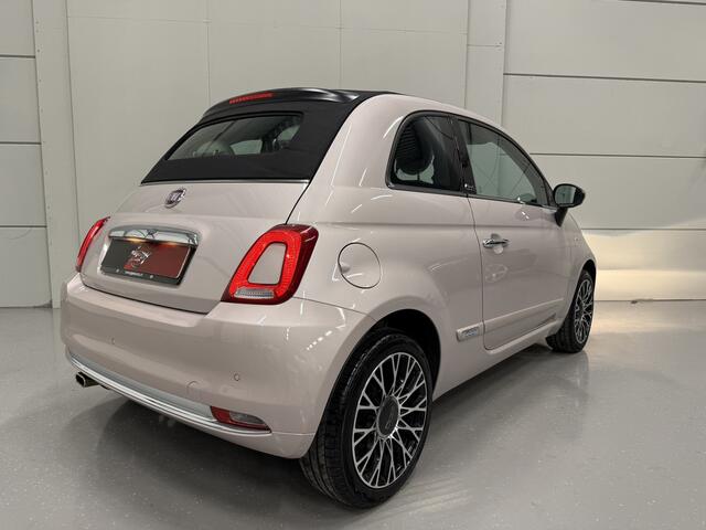 Fiat 500C 1.2 Star POWDER-PINK/NAVI-GROOT/CARPLAY/VIRTUAL/LEER-STOF SPORTSTOELEN/LED/CRUISE/ECC/16"LMV/PDC/BOUWJAAR 03-2020/UNIEKE AUTO/VOLLEDIG HISTORIE/NET GROTE OH BEURT GEHAD,INCL. DISTR. RIEM