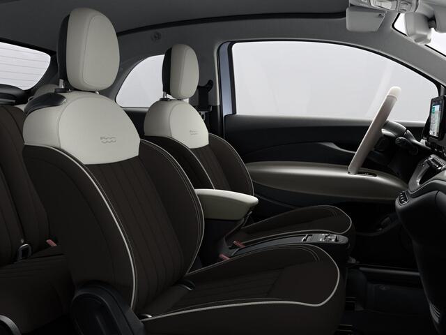 Fiat 500C Hybrid La Prima Cabrio | Clima | LED | PDC | JBL Premium Audio | 17" | Camera | BSM | Canneloni Ivory/Piombo interieur