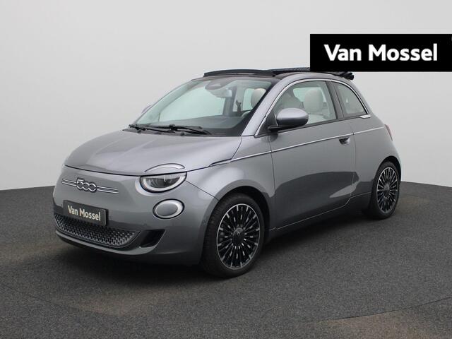 Fiat 500C La Prima by Bocelli 42 kWh | Lederen Bekleding | Stoelverwarming | Camera | PDC Rondom | 17" LMV | LED-Verlichting | Keyless | JBL Audio | Full-Map Navigatie | Draadloze Smartphonelader