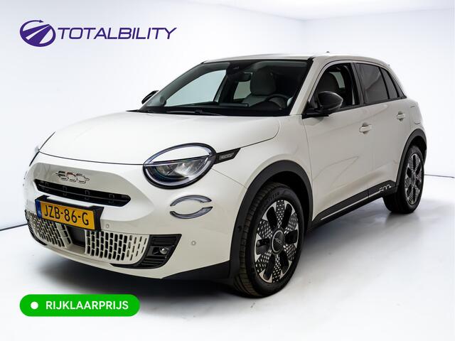 Fiat 600 1.2 Hybrid La Prima | Leer | Stoelverw. | Camera | Adap. Cruise | Sfeerverlichting | Elec. verst. best. stoel met massage en lendesteun | Apple Carplay/Android auto, Navigatie, Led, PDC V+ A, Keyless entry & start