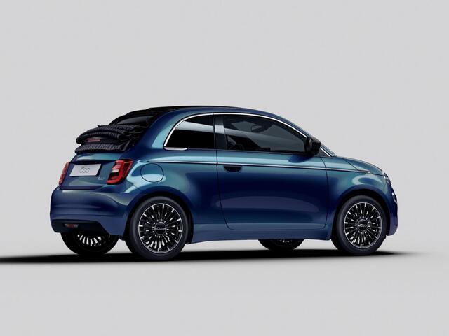 Fiat E-500 Cabrio La Prima 42 kWh | Clima | LED | PDC | JBL Premium Audio | 17" | Camera | BSM | Canneloni Ivory/Piombo interieur