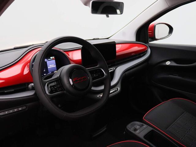 Fiat E-500 Cabrio RED 24 kWh | Cabrio | 16" Lichtmetalen Velgen | Parkeersensoren |