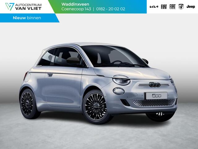 Fiat E-500 La Prima 42 kWh | Uit voorraad leverbaar | Panoramadak | Adapt. Cruise | Pack Top Plus | Camera | Leder | Apple Carplay