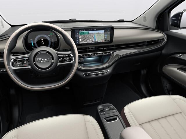 Fiat E-500 La Prima 42 kWh | Uit voorraad leverbaar | Panoramadak | Adapt. Cruise | Pack Top Plus | Camera | Leder | Apple Carplay
