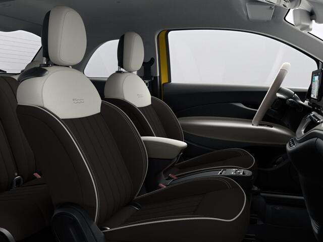 Fiat E-500 La Prima 42 kWh | Uit voorraad leverbaar | Panoramadak | Adapt. Cruise | Pack Top Plus | Camera | Leder | Apple Carplay